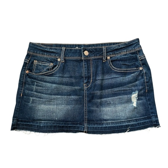 Aeropostale like new distressed denim mini skirt size 10 - Picture 1 of 7